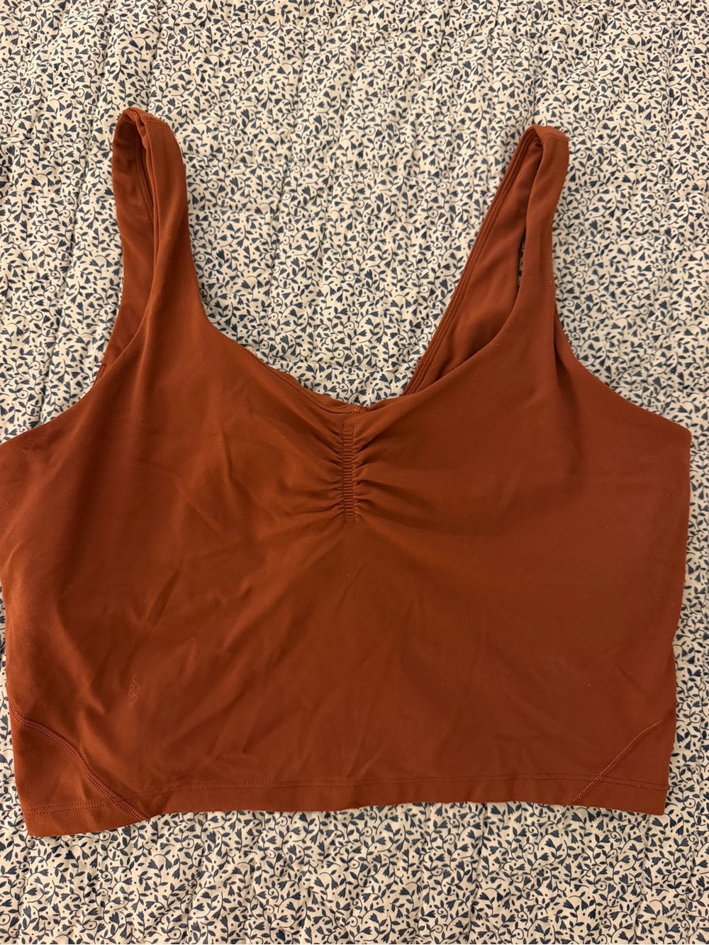 Lululemon Ruched Front Crop Tank Top - Rust